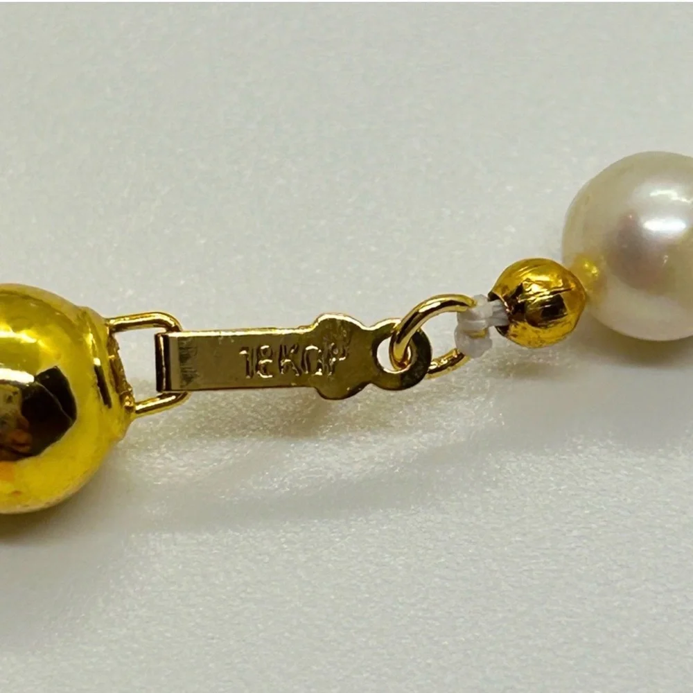 White Freshwater Pearl & Aquamarine Stones 18K GP Necklace & Bracelet Set